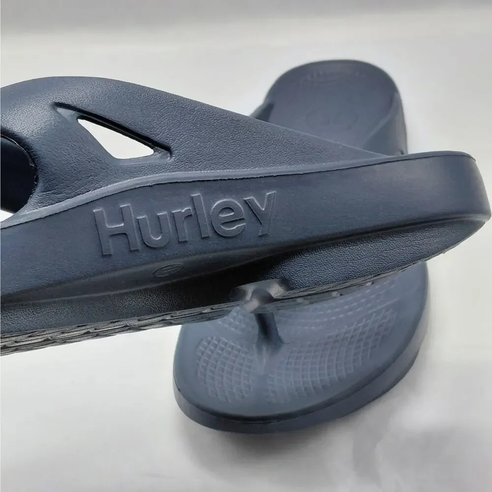 Hurley Men's Injection Flip-Flop Thong Sandals Size 11 Blue Casual Beach Shoes